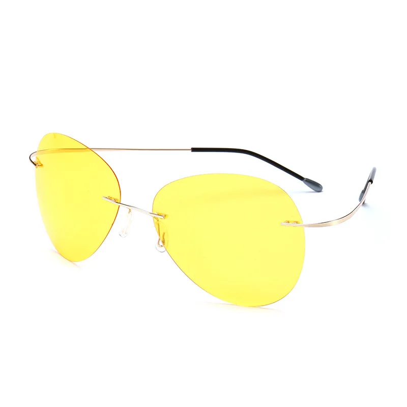 C2 Gold.Yellow HBK ультралегкие титановые поляризованные солнцезащитные очки без оправы для вождения солнцезащитные очки Oculos De Sol UV400 PM0074 - Цвет линз: C2 Gold.Yellow