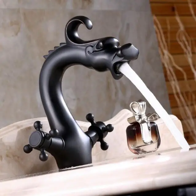 Античный драконовый смеситель для ванной комнаты латунный Смеситель кран с