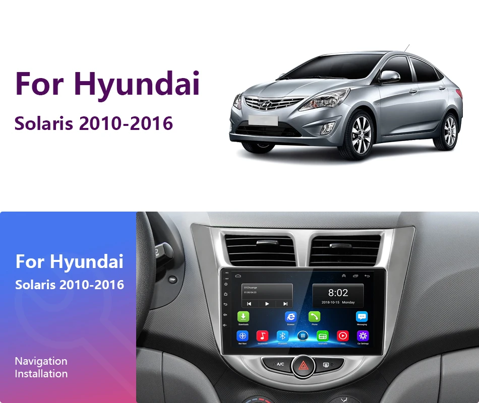 9 дюймов 2G+ 32G Android 8,1 4G Автомобильный Радио Мультимедиа Видео плеер для hyundai Solaris Verna Accent i25 2010- gps Навигация DVD