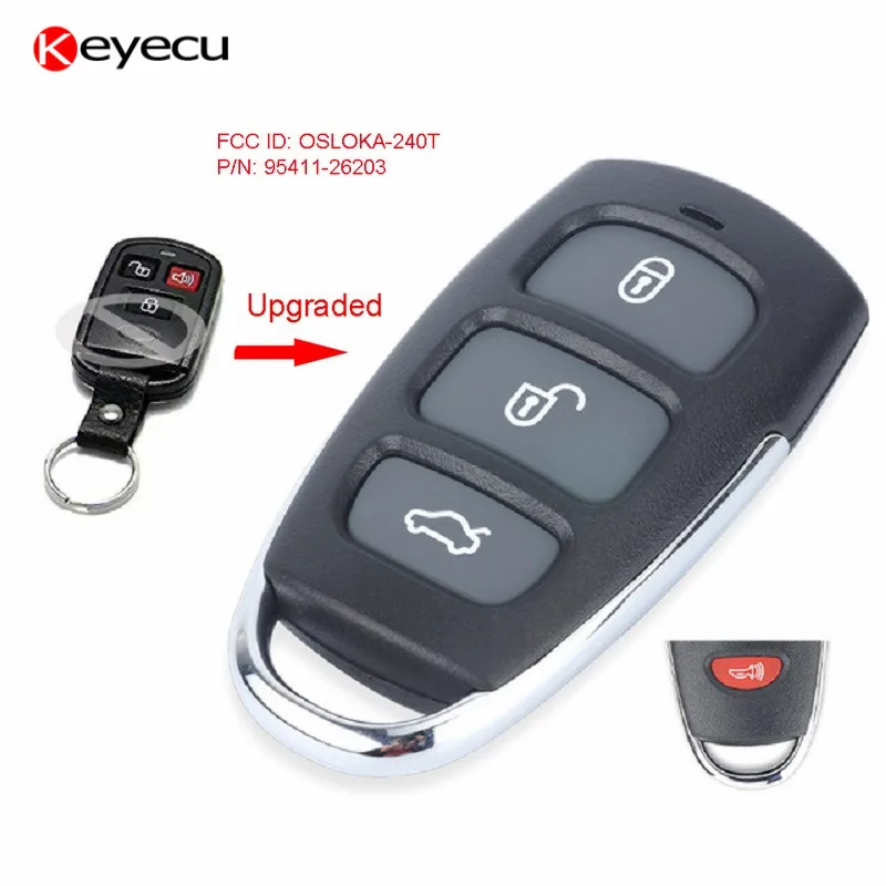 Keyecu Замена Обновлен дистанционного ключа автомобиля Управление брелок для hyundai
