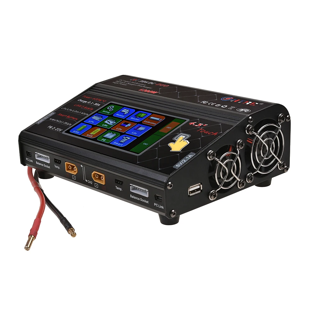 HTRC HT306 DUO RC Баланс Зарядное устройство для литий ионным LiPo/LiFe/LiHV Батарея 4 3 &quotЦвет