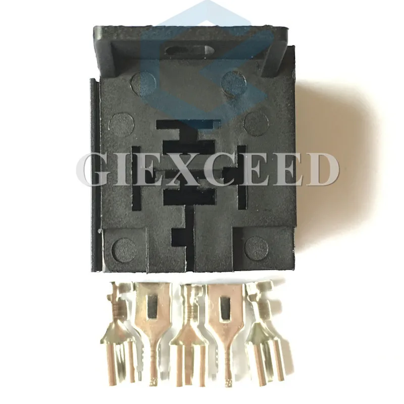 

2 Sets 5 Pin 5 Ways Auto Relay Socket 6.3 Automotive Electric Plastic Wire Connector