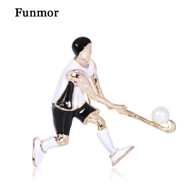 Брошь Funmor Мужская эмалированная повседневная фигурка игрового мяча худи