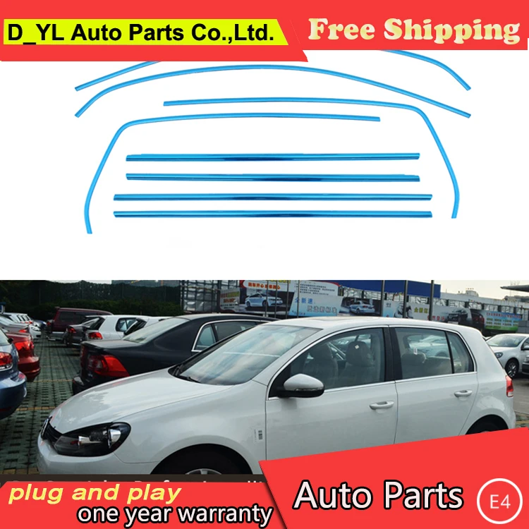 Нержавеющая сталь полный отделка окна полоски для Volkswagen Гольф 6 2010 2011 2012 2013