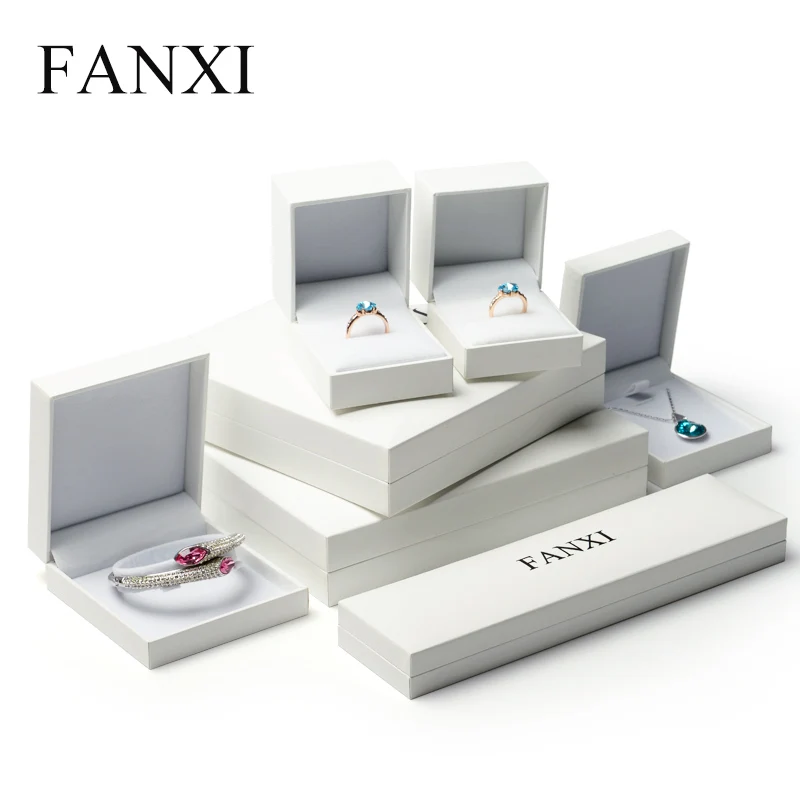 FANXI белая шкатулка для ювелирных изделий из кожзаменителя с плюшевым внутренним