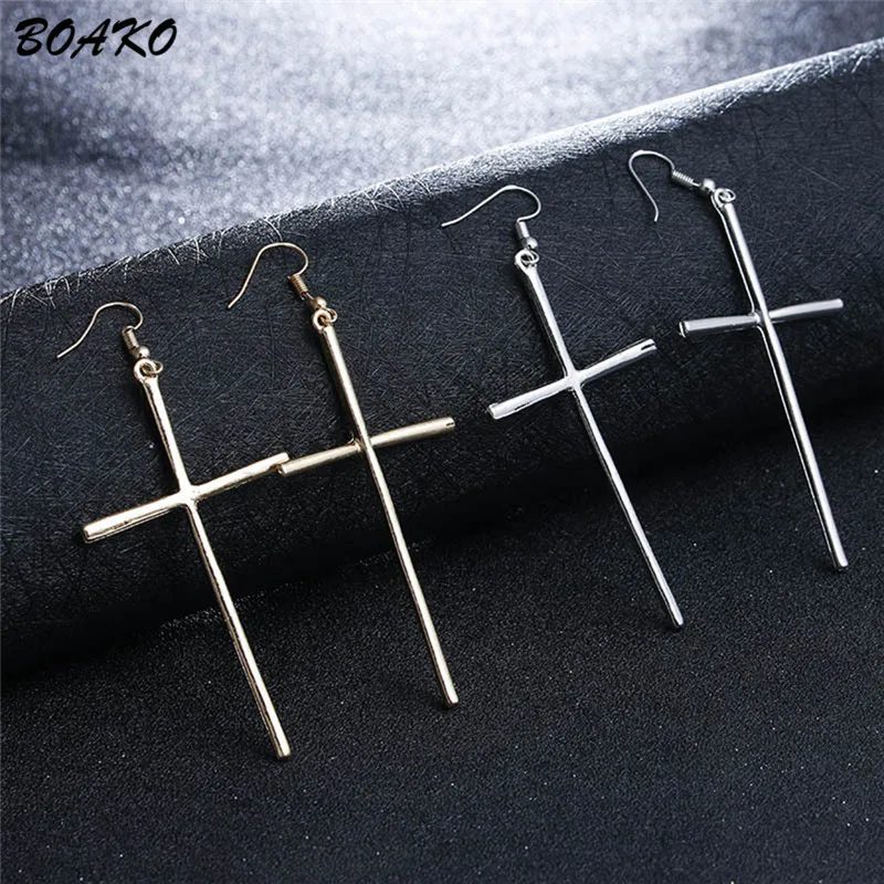 BOAKO, большие серьги с крестом, винтажные, Boho, массивные серьги,, Хит, модные ювелирные изделия, Brincos, висячие серьги, Букле д 'Орель