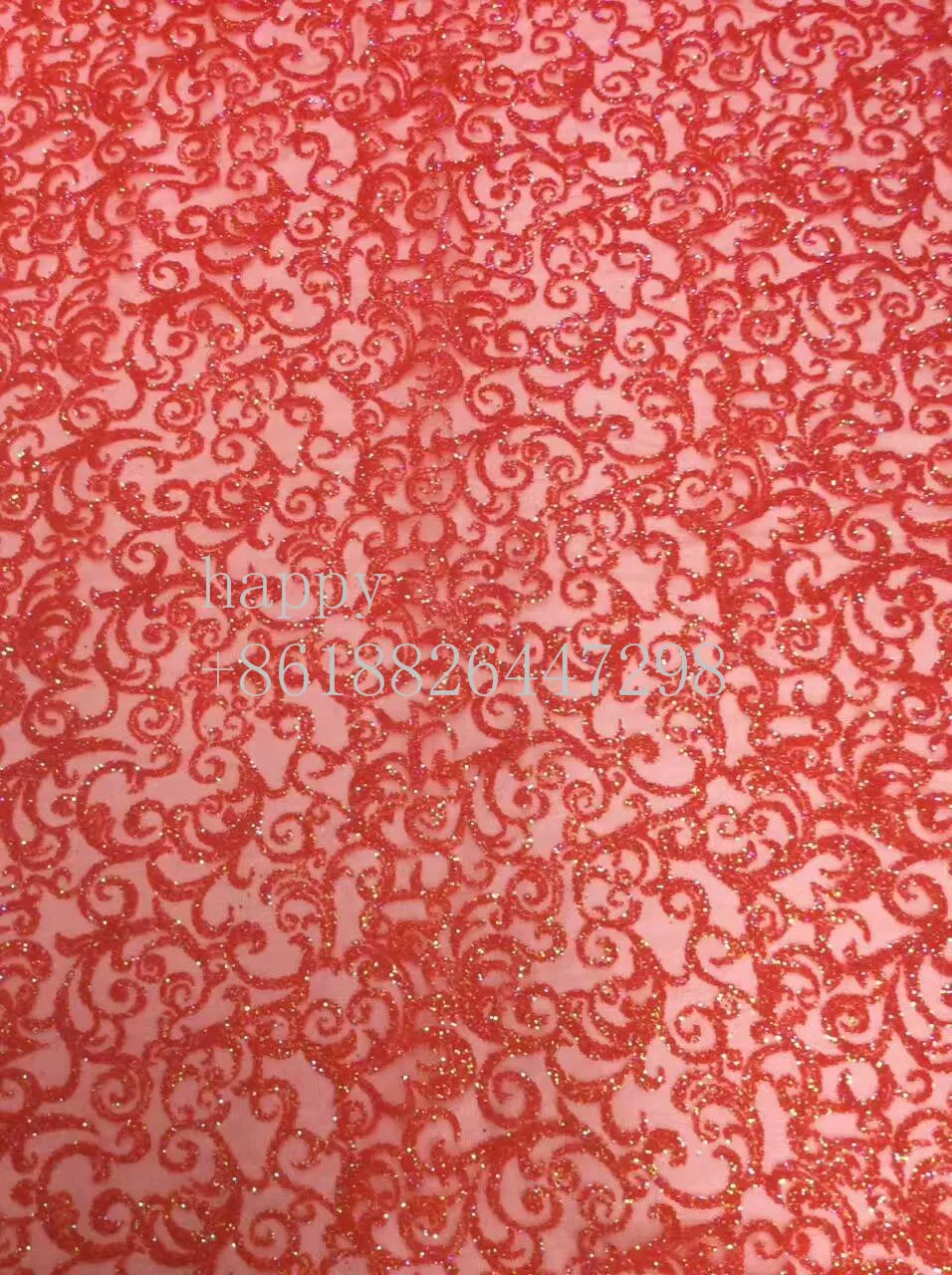 Красный Микс Цветочные Добби склеенные блестки африканская Индия сетка тюль для