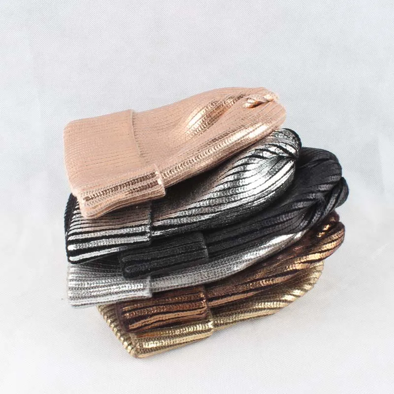 Шапка-бини с металлическим принтом женская зимняя повседневная в стиле хип-хоп