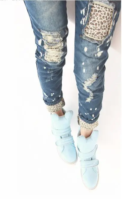 Оптовая Смешные подробное женская обувь вырез сломанные Разорванные