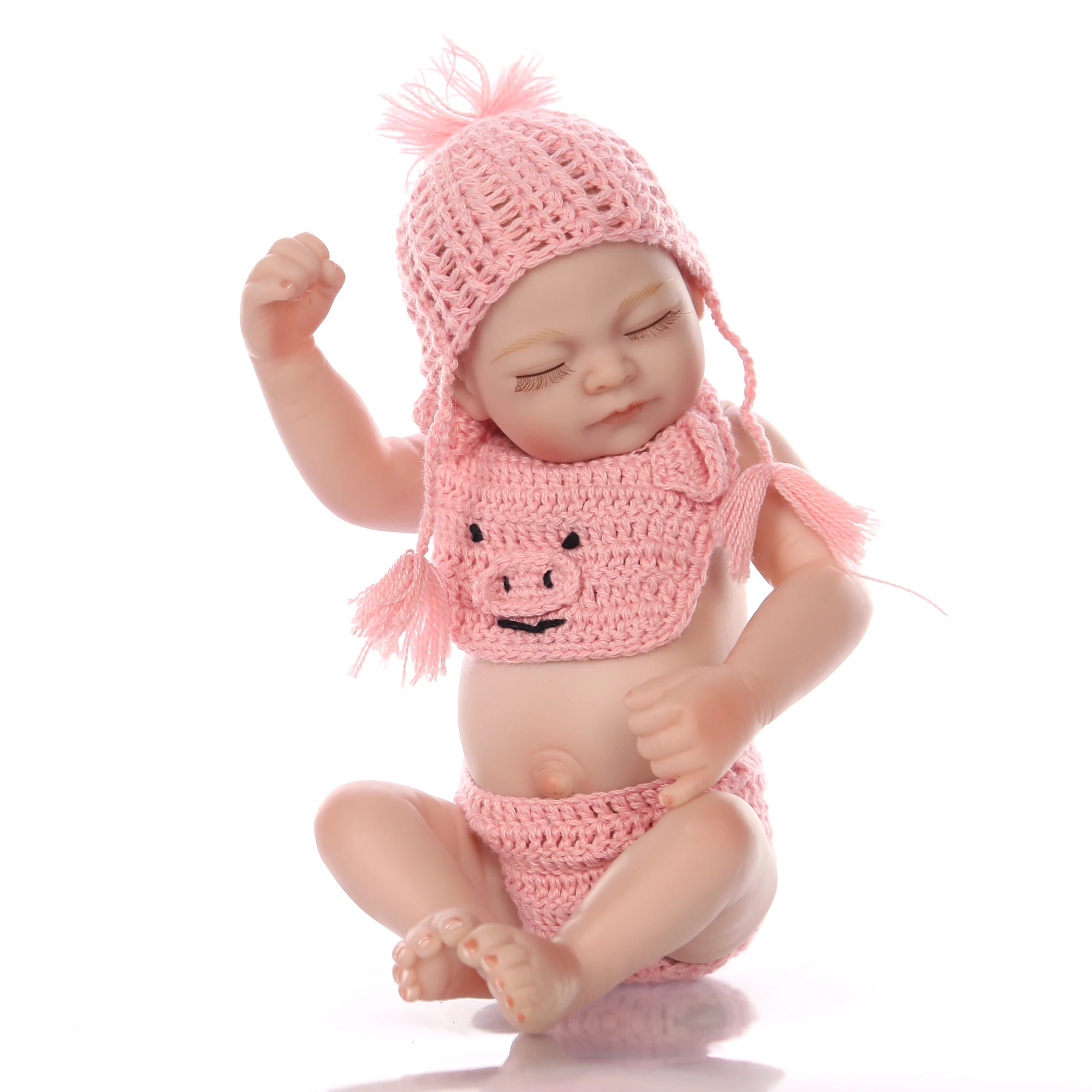 KEIUMI Mini Reborn Baby Doll полностью силиконовая кукла 11 дюймов 27 см Реалистичная с вязаной