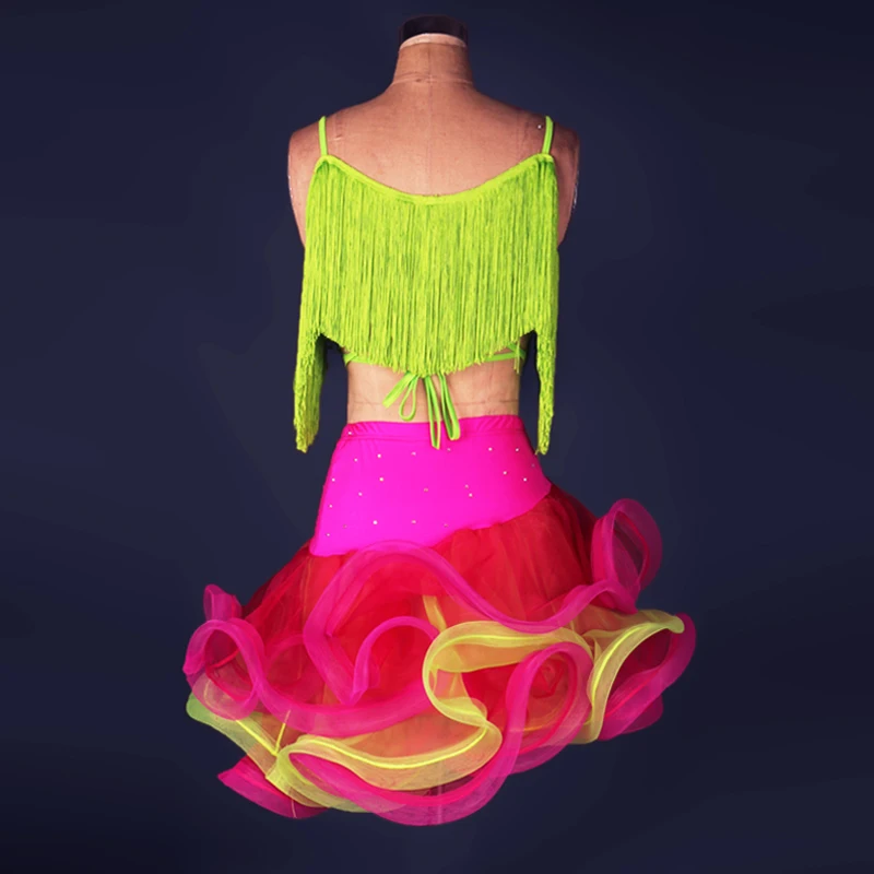 Профессиональный латинские танцы костюм для женщин платье танцев женские