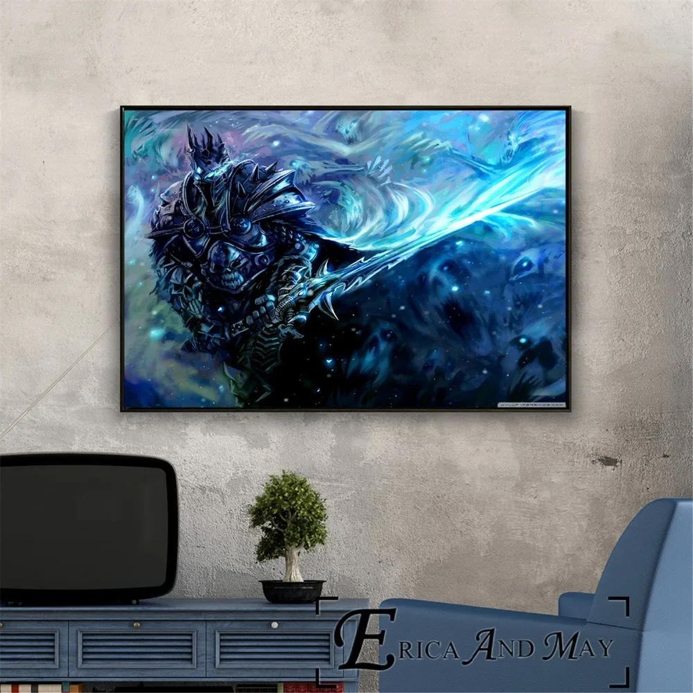 Lich King WOW игра художественные работы винтажные плакаты и принты настенные