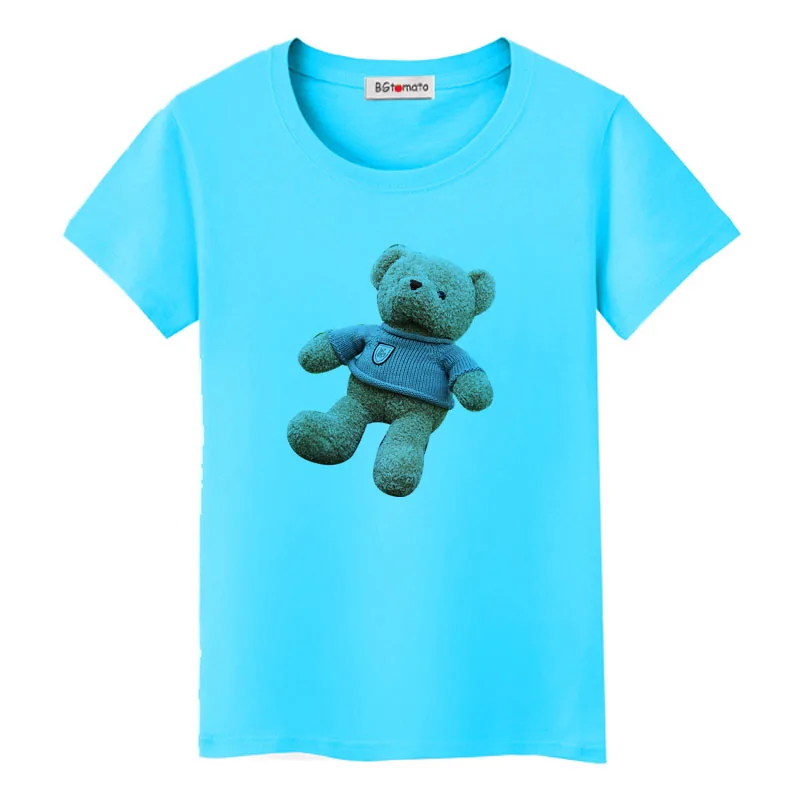 BGtomato Teddy футболка с медведем Прекрасная 3D футболка Женская harajuku футболка женская забавная camiseta mujer Teddy bear Футболка женская - Цвет: 7
