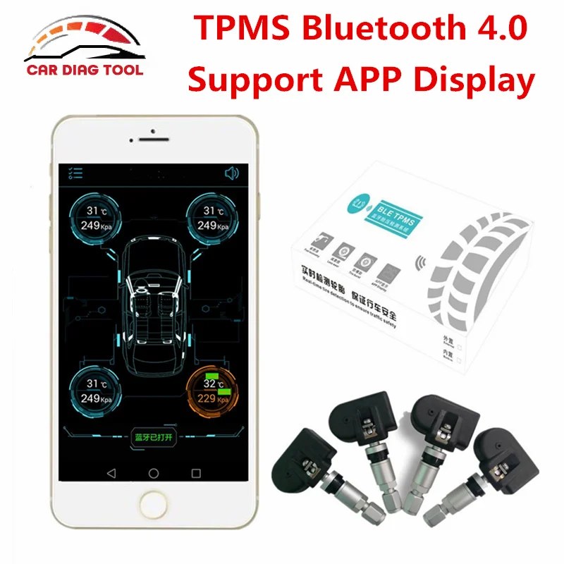 Лучшая цена автомобиль TPMS Bluetooth 4 0 Авто Беспроводной шин Давление мониторинга