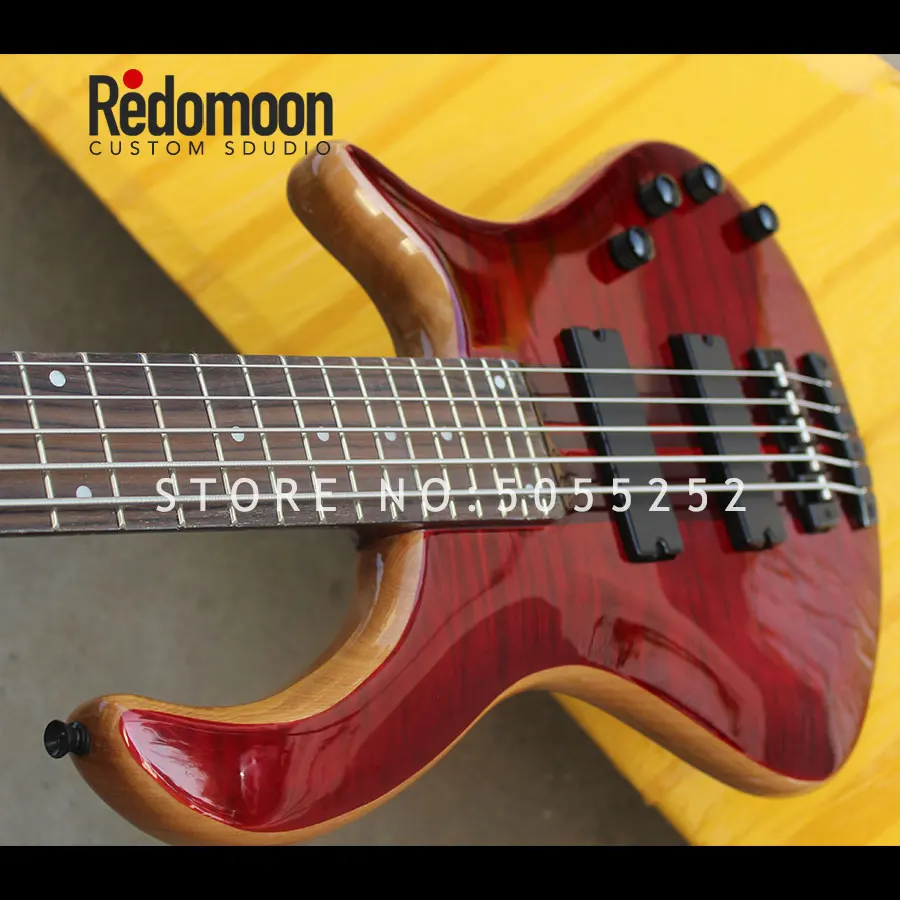Фабрика на заказ 5 струн Mayones бас пепел корпус с шеи-через тело EQ электрический бас гитара музыкальный инструмент магазин