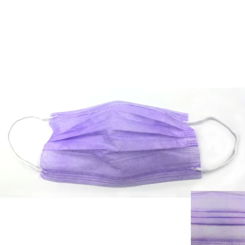 purple 20 шт противопылевые ветрозащитные маски для наращивания ресниц нетканые Тканевые маски медицинские хирургические маски для защиты носа маски со ртом для лица - Цвет: purple