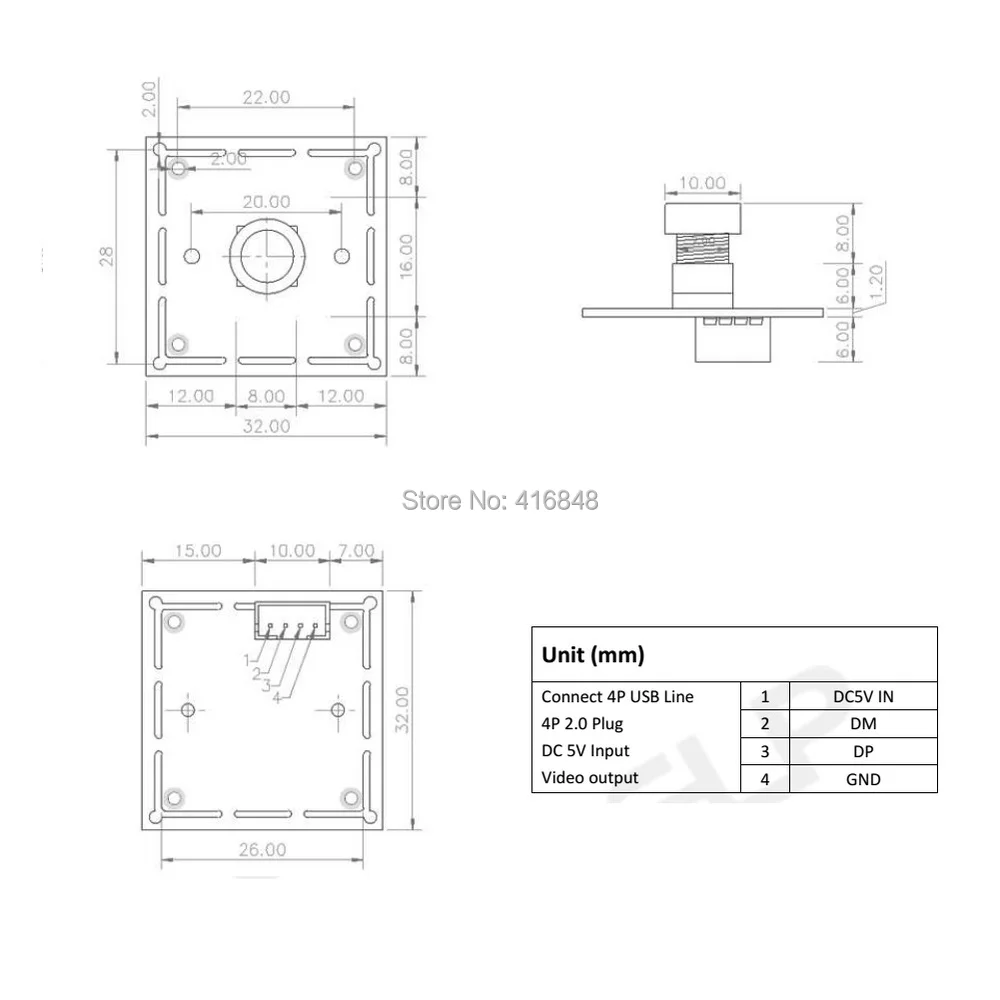 720P небольшой веб камера Модуль CMOS OV9712 1280X720 100 градусов Объектив PCB micro usb cctv