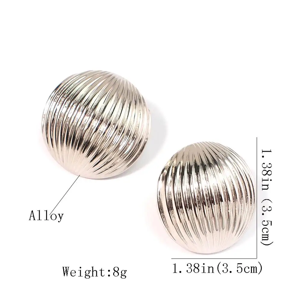 Женские серьги гвоздики в стиле панк простые большие круглые металлические