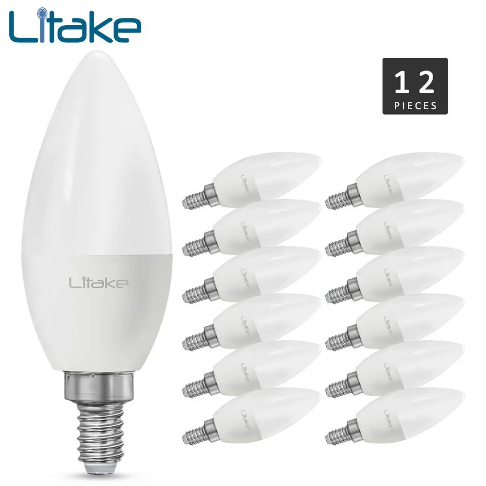 Litake 12 упакованный E12 Базовый светодиодный светильник лампа канделябр Светильник