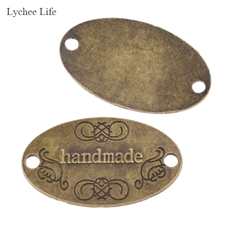 Lychee Life 50 шт. ярлыки с надписью ручная работа из сплава аксессуары для одежды DIY