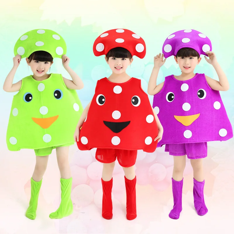 

2020 new children's Day children's fruits and vegetables nursery nursery fashion fashion show mushrooms