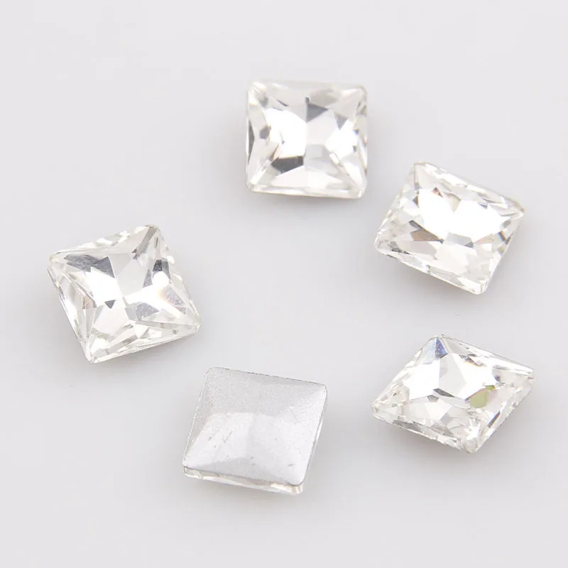 Высококачественный квадратный прозрачный стеклянный стразы принцессы с острыми
