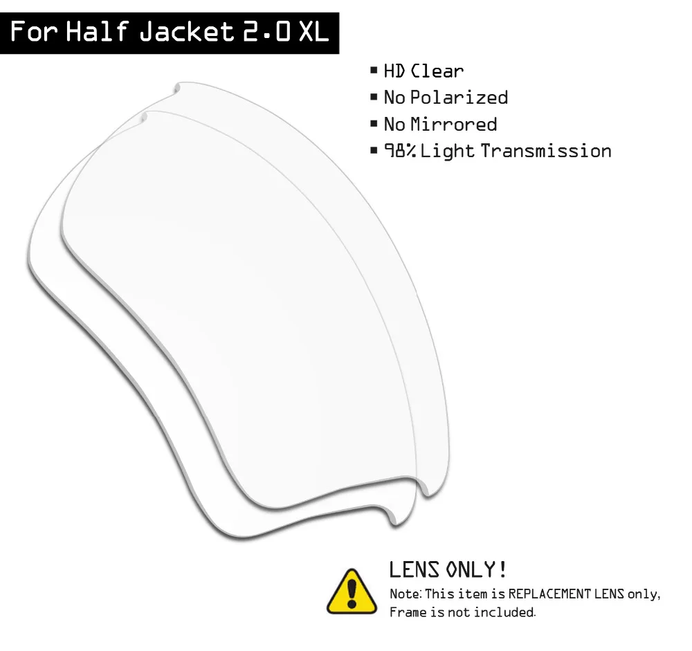 Солнцезащитные очки SmartVLT Сменные линзы для Oakley Half Jacket 2 0 XL - HD Clear | Аксессуары