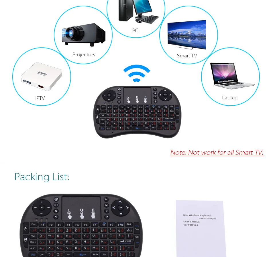 I8 немецкая версия клавиатуры Deutsch i8+ 2,4 ГГц Мини Беспроводная клавиатура Air mouse с тачпадом для Android tv Box/Mini PC