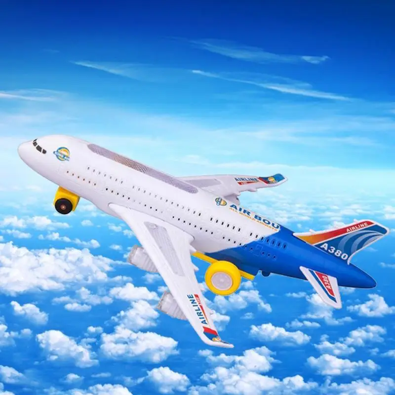 Детские самолет для A380 игрушка перемещение Освещение дети электрические Пианино