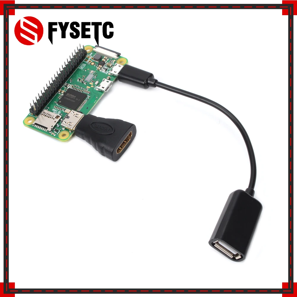 Raspberry Pi Zero W 3 в 1 мини-адаптер HDMI-HDMI + гнездовой кабель Micro USB-USB штекер GPIO для |