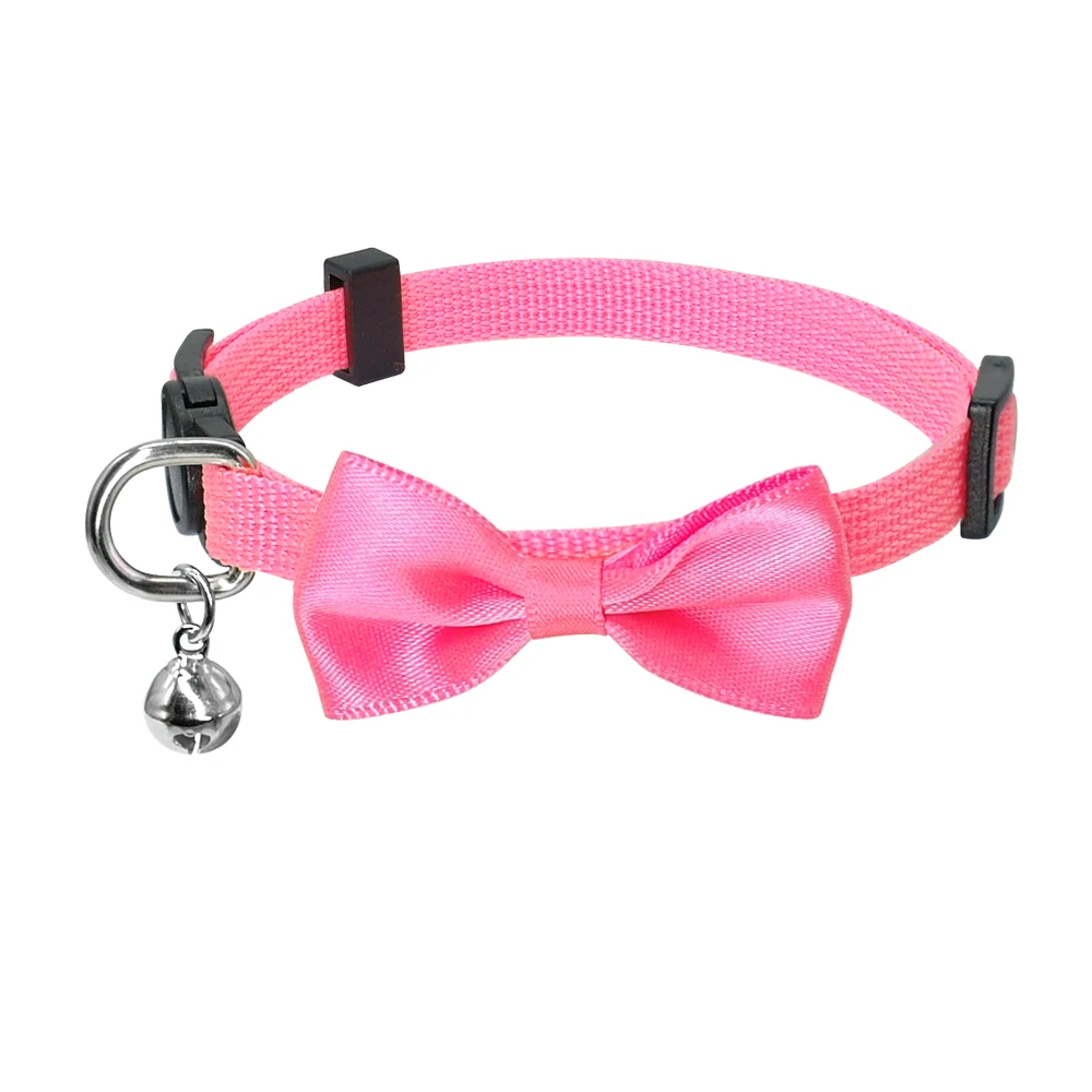 Pink Быстросъемный ошейник для кошек, персонализированные ошейники для кошек, собак, удостоверений личности, прочные нейлоновые маленькие аксессуары для собак и кошек с индивидуальными бирками - Цвет: Pink