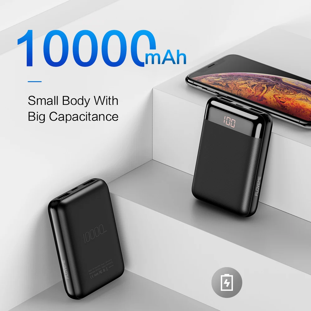 FLOVEME мини внешний аккумулятор 10000 мАч для телефона Xiaomi портативное зарядное