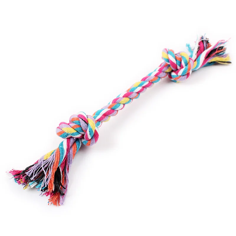 16CM Pet Dog Toy Colorful Double Knot Ropes Durable Chew Toys Molar Tool | Дом и сад