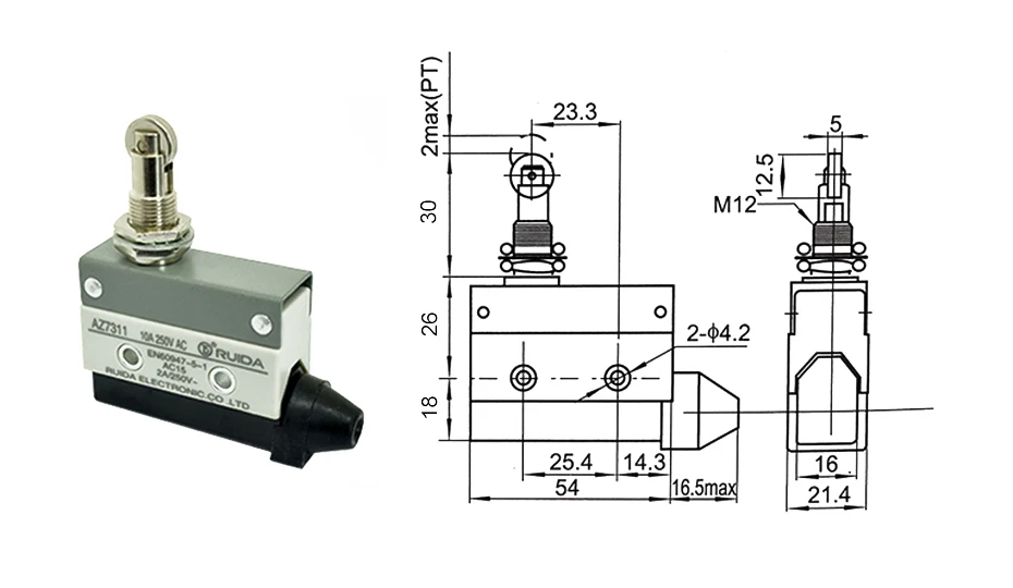 10A 250VAC AZ-7312 AZ-7311 AZ-7121 AZ-7310 TZ-7141 Водонепроницаемый микропереключатель путешествия концевой выключатель небольшой горизонтальный roller lever