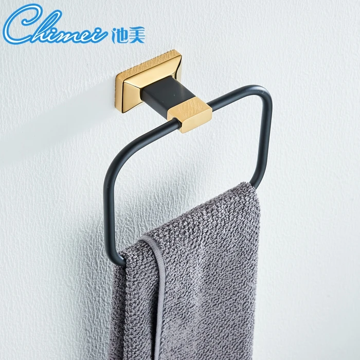 Новинка Аксессуары для ванной комнаты из черной бронзы и золота Классическая