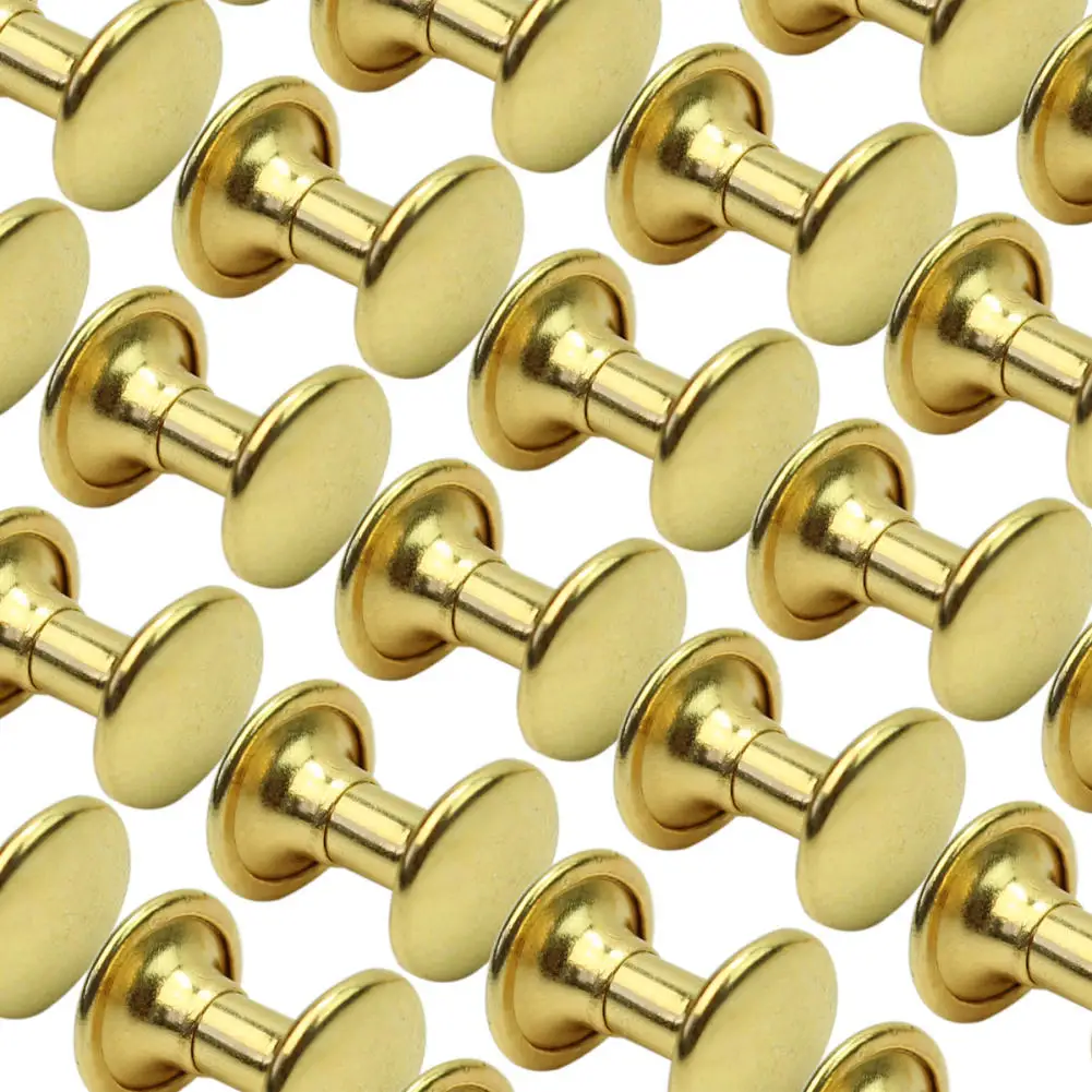 100 шт./лот золотые медные круглые плоские заклепки для украшения сумок обуви