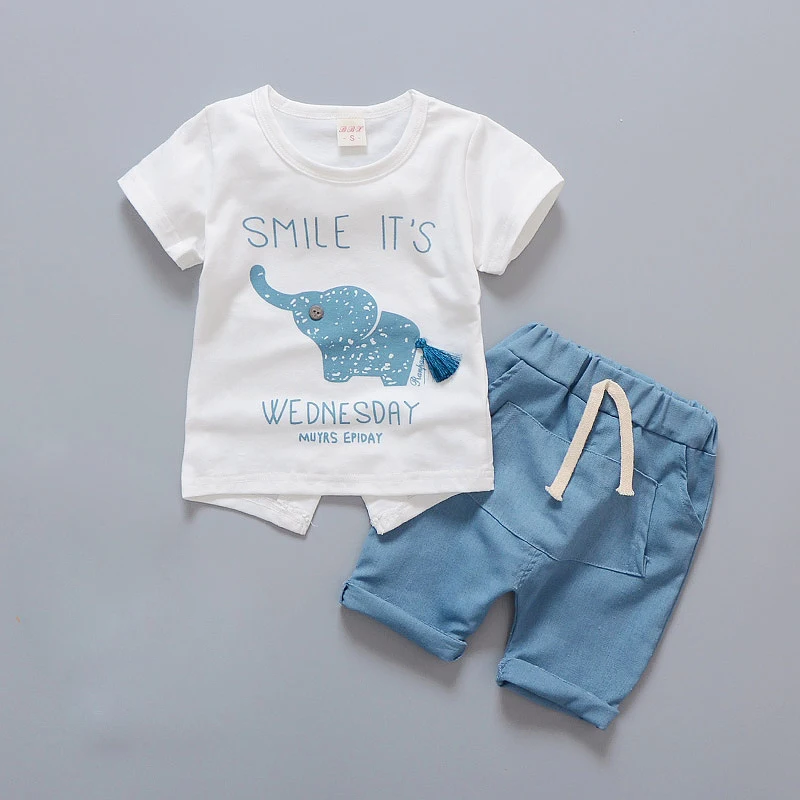 BibiCola Baby Boys Summer Clothing Set Kids cartoon 2PCS Tops Shirt+casual pants for Toddler Sport Tracskuit sets summer |