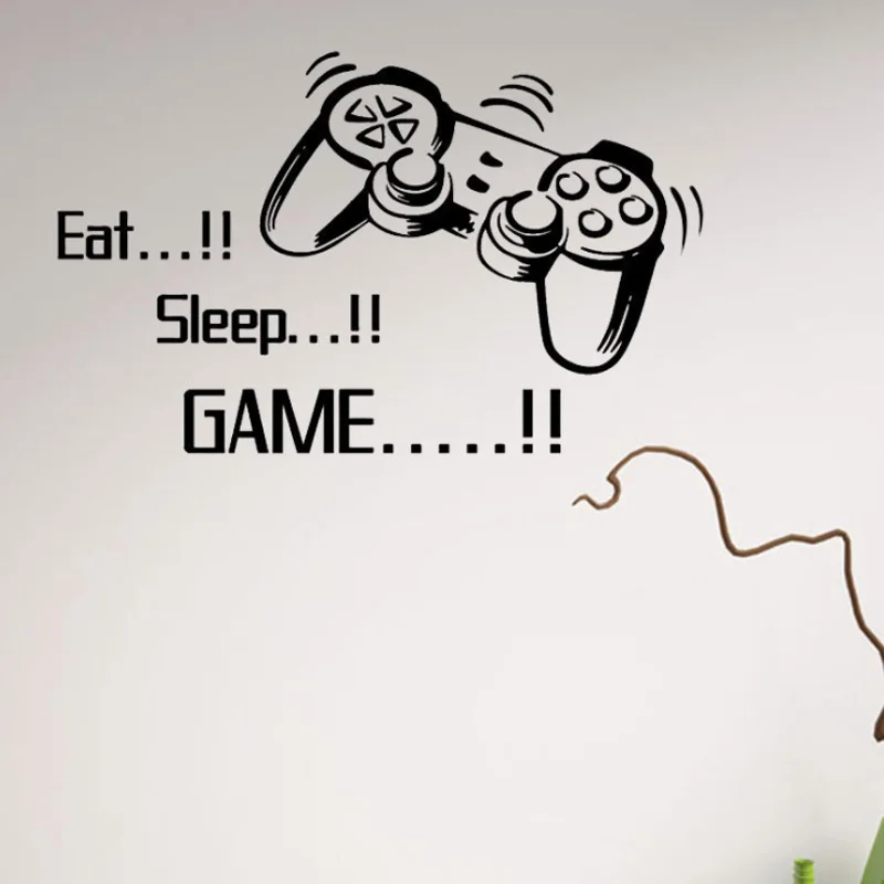 Eat Sleep Game виниловые украшения для дома игровой контроллер мальчиков спальни
