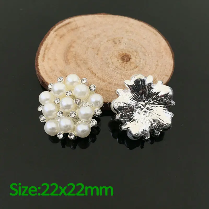 Newest Mini Order 22mm 16mm 10 Pieces Flatback Pearls Cluster Button Crystal Embellishment Without Holes | Украшения и аксессуары