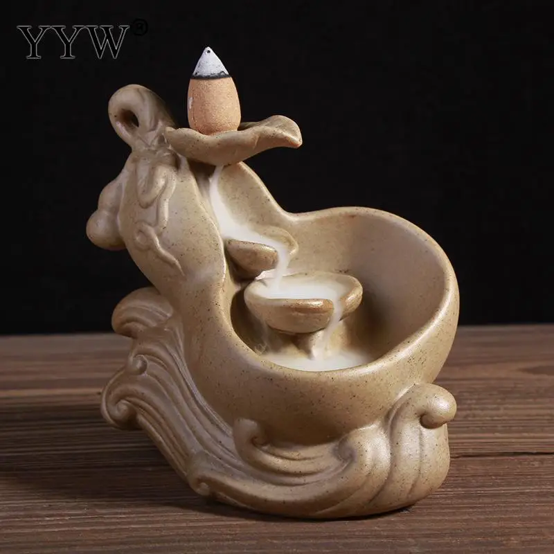 

Creative Burner Incense Cone Holder Lotus Backflow Censer Aroma Burner Chinese Crafts Decoration Use In Home Office Tea House