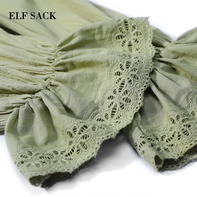 ELFSACK Autumn New Fashion Woman Shirts Cotton Solid Casual Women Shirt O Neck Ruffles Streetwear Ins Girl Female Cloth|Рубашки| |