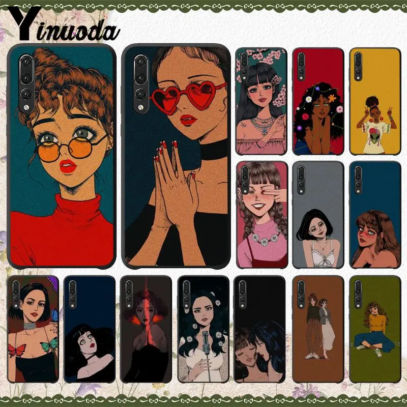 Yinuoda pop comic girl and art черный ТПУ Мягкий силиконовый чехол для телефона huawei Mate10 Lite P20 Pro