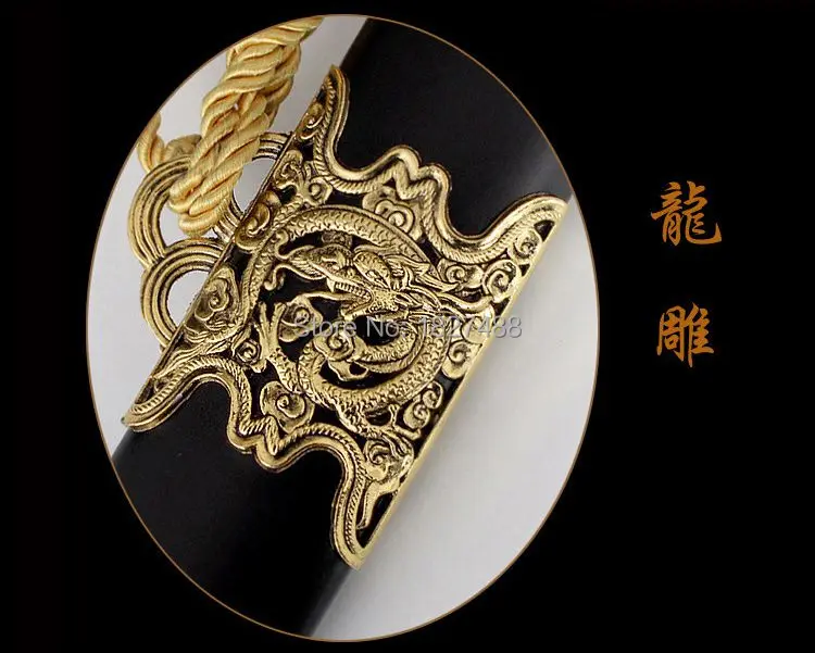 Сая рукоять из черного дерева Chinese KungFu WuShu Qing Dynasty Sword Jian Full Tang 1095 Carbon Steel
