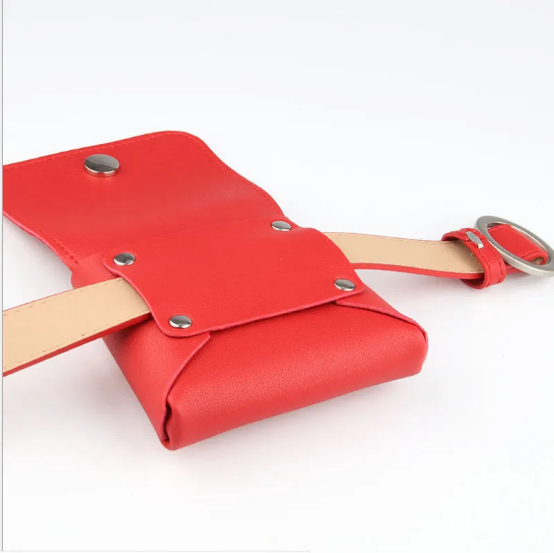 Поясная Сумка женская кожаная однотонная с кольцом | Багаж и сумки