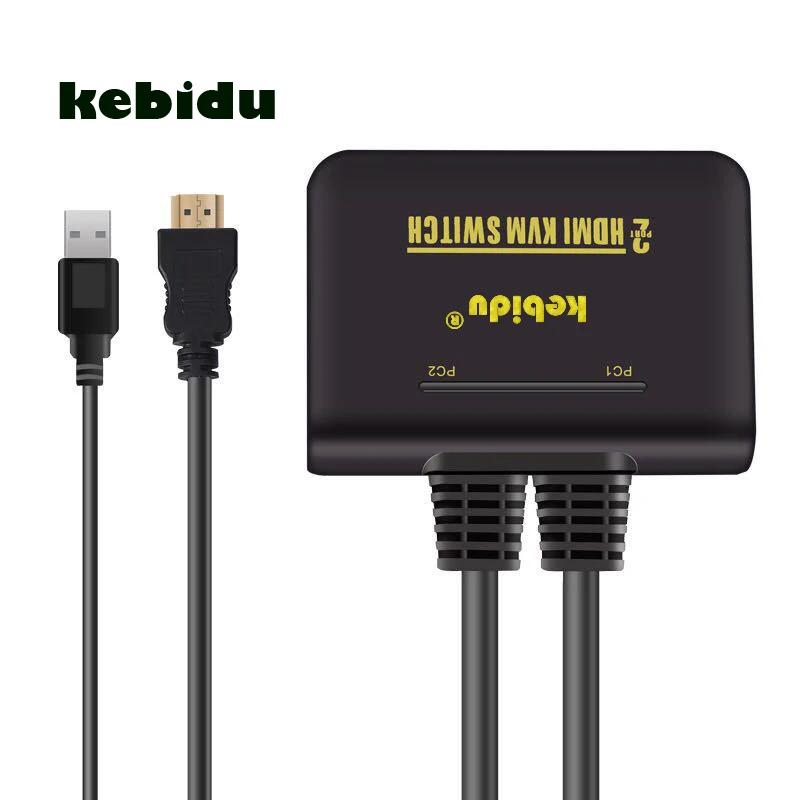 Kebidu два порта USB Встроенный кабельный коммутатор kvm Поддержка Plug And Play Win98/ME/2KP4/XP/2003