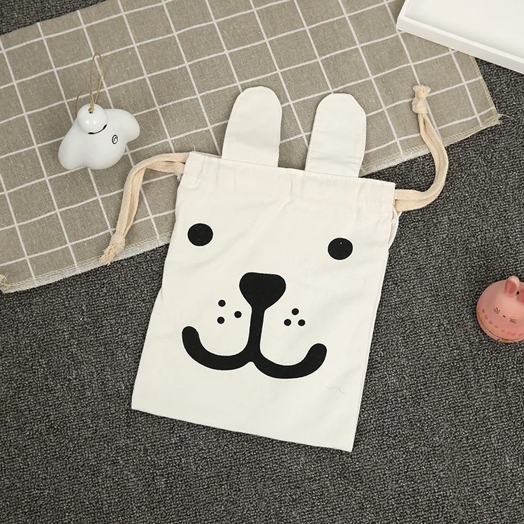 Милый детский рюкзак с ушками хлопковые пакеты завязками подарок для детей сумка