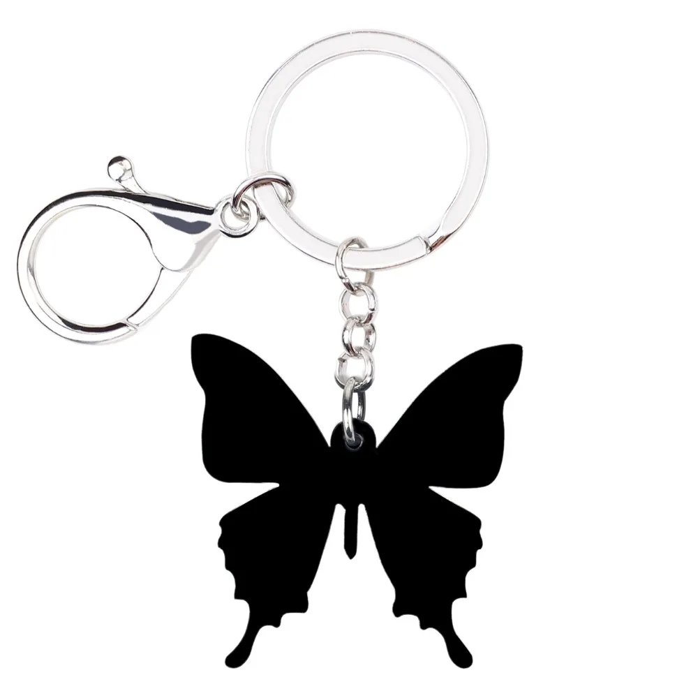 Bonsny Acrylic Hot Guinea Graphium Weiskei Butterfly Key Chain Keychain Ring Insect Jewelry For Women Girls Bag Car Purse Charms | Украшения