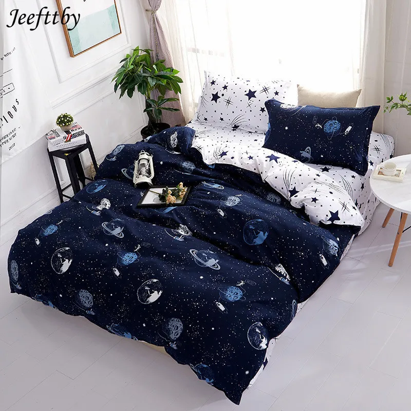 Economici Jeefttby Spazio Pianeta Modello Di Set Di Biancheria Da Letto 3 Pcs Duvet Set Di Copertura Set Di Biancheria Da Letto Letto Copertura Amd Pillocase Tessili Per La Casa No Lenzuola