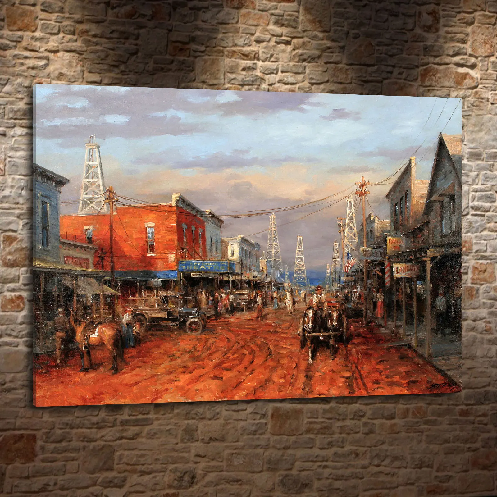 Энди Томас Западный пейзаж ковбойский стиль подарок холст Картина гостиная