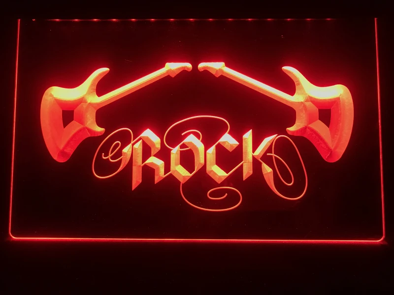 I047 гитара Rock N Roll светодиодная неоновая световая вывеска|Таблички и знаки| |